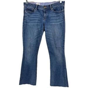 Y2K Gap Jeans Womens Sexy Boot 10 Mid Rise Medium Wash Raw Hem Retro Whiskers